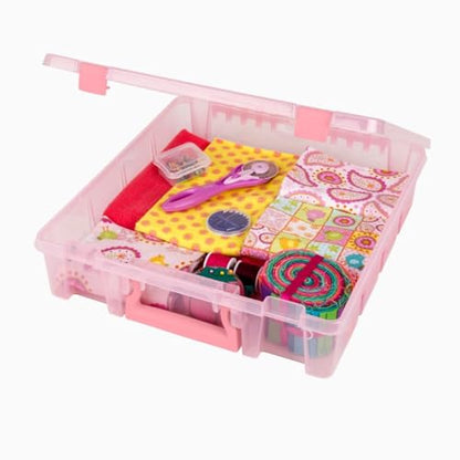 ArtBin 6955RK Super Satchel 1-Compartment Box, Art & Craft Organizer, 1-Pack, Translucent Blush - color: Blush