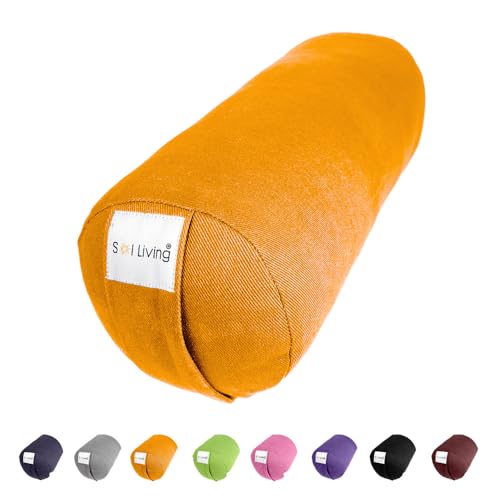 Pranayama Yoga Bolster Meditation Pillow - color: Tango, size: Cylindrical 14" x 6"