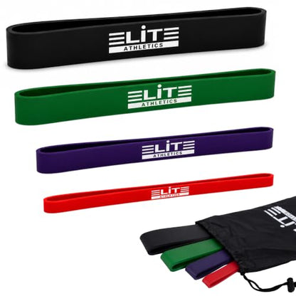 Heavy Thick Resistance Bands Set of 4, 5X Thicker, Short Monster Band, Deadlift Band, Loop Resistance Booty Bands for Glute Activation, Strength Training, Deadlifts, Squats & Warm-Up - color: Red, Purple, Green, Black