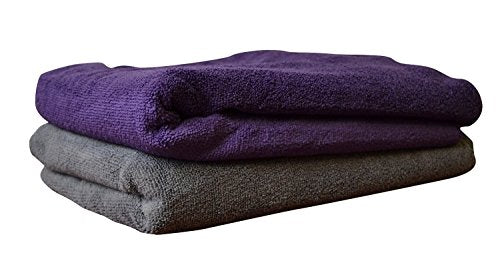bintiva Hot Yoga Towel, Non Slip, Eco Friendly, 100% Microfiber, Large 25" x 72" Fits All Mats - color: Dark Gray
