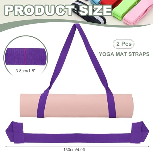 Yoga Mat Straps for Carrying, Adjustable Exercise Mat Sling Holder Multi Purpose Mats Carrier - color: Purple