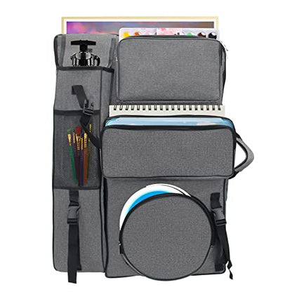 Boyistar Art Portfolio Carry Bag 20" x 26", Canvas Art Portfolio Backpack Traveling Outdoor Drawing Portfolio Case Large Capacity Artist Carrying Bag/Tote Bag for Drawing Board, Screen, Accessories | Traveling Outdoor Drawing Portfolio Case Large Capacity