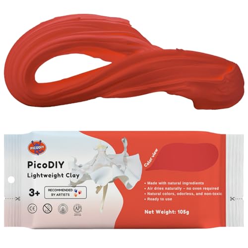 Air Dry Clay Lightweight, Flexible Modeling Clay for Adults Arts and Crafts | Professional & Moldable, Soft & No-Stick, Polymer Clay for Sculpting, Molding,Anime Figures,Making Costumes,DIY Projects - color: Red
