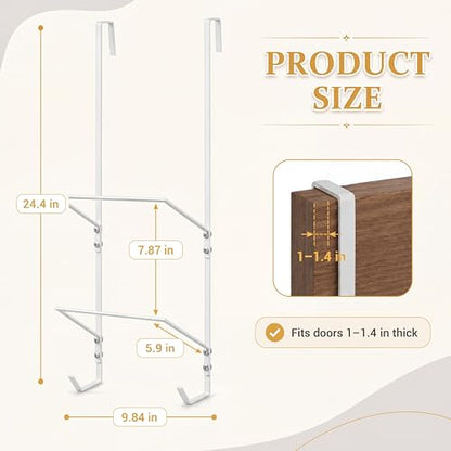 Zonon Over-the-Door Yoga Mat Holder Rack – 3 Tier Space‑Saving Mat & Foam Roller Organizer Iron Yoga-mat Organizer Rack Home Gym Storage with Metal Hooks for Foam Rollers & Home Gym Fitness