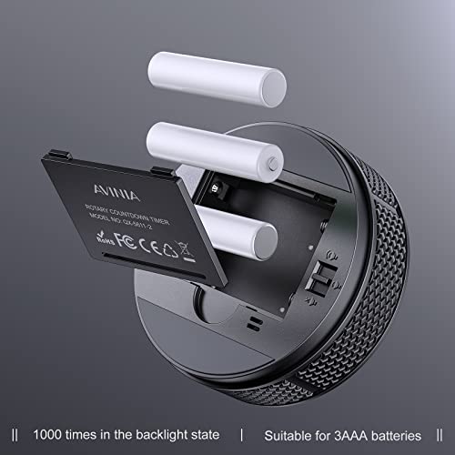 AVINIA Digital Kitchen Timers, Visual timers Large LED Display Magnetic Countdown Countup Timer for Classroom Cooking Fitness Baking Studying Teaching, Easy for Kids and Seniors Black - color: Black