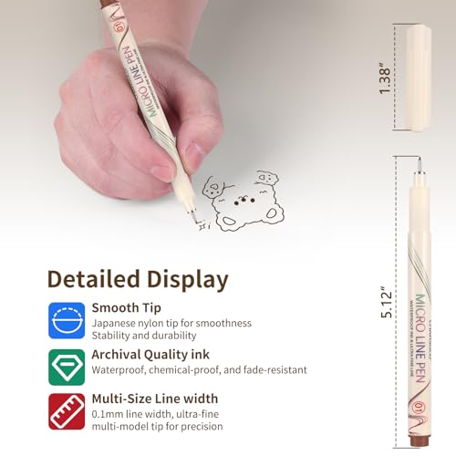 01 Micro Fine Point Pen Set - 24 Waterproof Archival Ink Colors, 0.25mm Fineliner Pens for Art Illustrations, Sketching, Anime, Manga, Technical Drawings & Scrapbooking-fan - color: 24 Colors-W