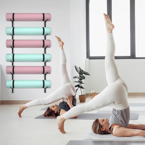 6 Tier Yoga Mat Rack,Yoga Mat Holder Wall Mount