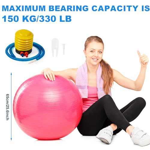 Jexine 6 Pcs Yoga Ball Exercise Ball - color: Colorful, size: 25.59 Inch