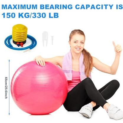 Jexine 6 Pcs Yoga Ball Exercise Ball - color: Colorful, size: 25.59 Inch