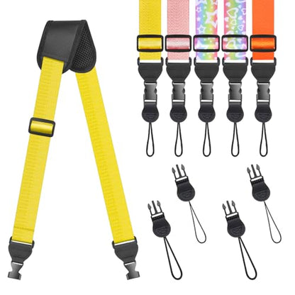 FIEIL Universal Shoulder Strap, Sandwich Mesh Padded Neck Lanyard, Replacement Comfortable Bag Strap for Camera, Cellphone Tablet,iPad, Laptop, Luggage Bag, Binocular(Bright Yellow) - color: Bright Yellow