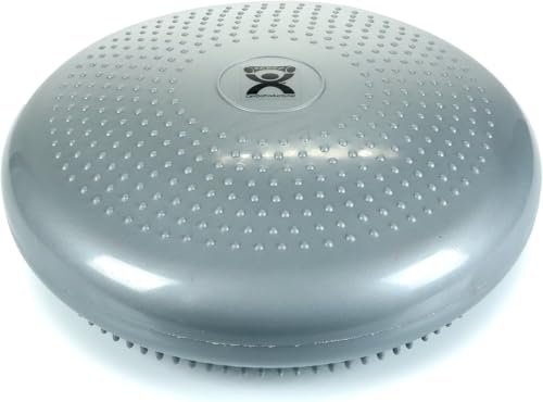 CanDo Inflatable Balance Disc for Balance Training, Proprioception, Strengthening Lower Extremities, Posture, Back Pain, Stress Relief, Restlessness and Anxiety. Silver, 14” Diameter (Pack of 5) - color: Silver, size: 13.8" diameter (Pack of 5)