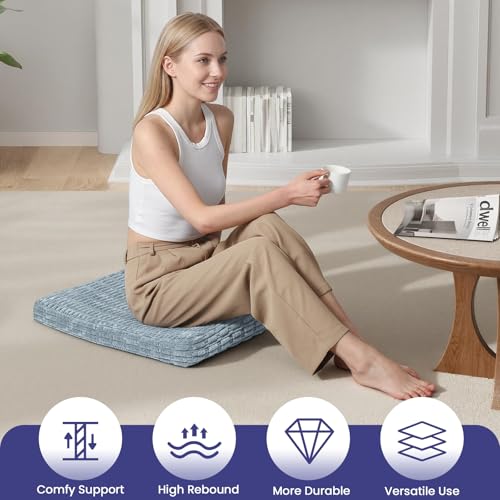Meditation Cushion Set, Meditation Pillow with 3 Piece,Charcoal - color: Charcoal, size: 24X24X2 Inch