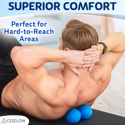 COZLOW Peanut Massage Ball - Deep Tissue Therapy, Pain Relief - Cobalt Blue - color: Cobalt Blue