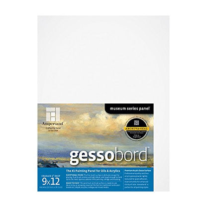Ampersand Gessobord for Acrylic, Oil and Mixed Media, 1/8 Inch Depth, 9X12 Inch (GBS09) - size: 9" x 12"