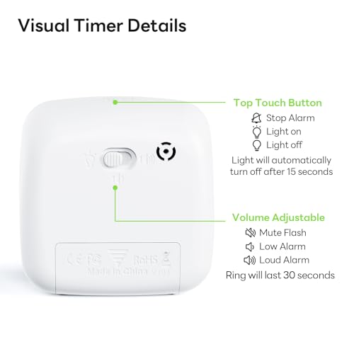 Yunbaoit Visual Timer with Night Light, 60 Minute Countdown, Light Green - color: Light Green