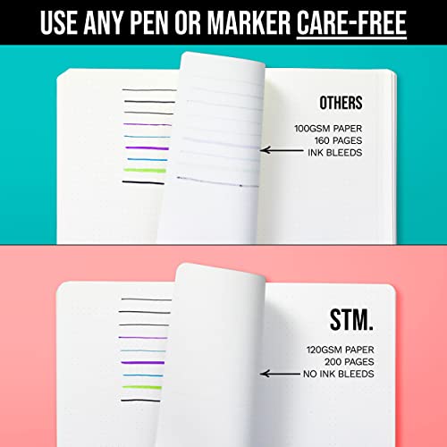 Lined Journal Notebook for writing | Ruled 200 pages, 120gsm Thick Paper with Sticky Notes,pen loop, elastic band, leather hard cover | Scribbles That Matter A5 journals for writing, 5.75x8.2 inches - color: Black