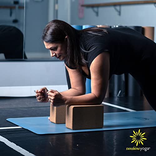 Cork Yoga Blocks, 6 Pack, 4x6x9in, High Density, Bulk