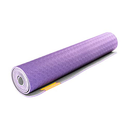 Hugger Mugger Earth Elements 5 mm Yoga Mat - Grippy Texture, Reversible, Cushion, Non-toxic Biodegradeable Material, Lightweight - color: Purple Mist
