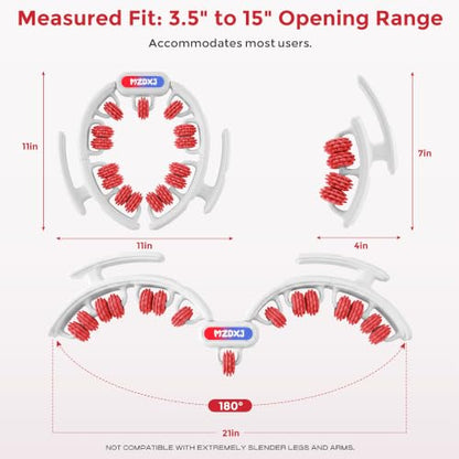 Cellulite Massage Tool, Anti-Cellulite Roller- Lymphatic Drainage Massager - Muscle Roller, Deep Fascia Massage, Dimpled Skin Removal, Legs/Thighs/Buttocks (15 Wheel - Red) - color: White and Red