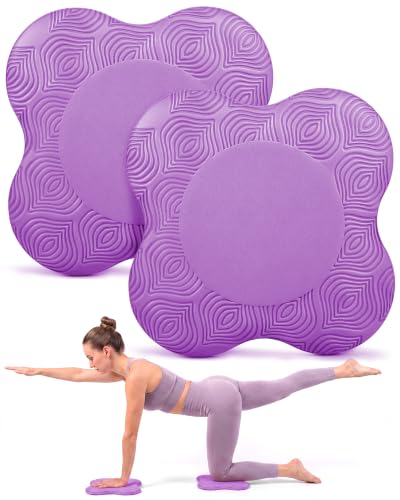 2-4 Pack Yoga Knee Pads, TPE Cushion for Pilates Exercise - color: purple