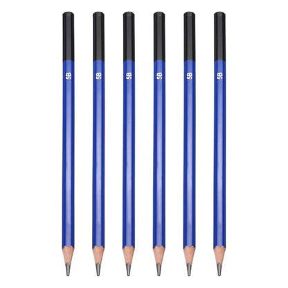 PATIKIL 5B Drawing Pencils for Sketching, 6PCS Sketch Pencils for Drawing Art Pencils Graphite Wood Pre-sharpened for Drawing Sketching Artists, 5B Pencils - size: 1 Count (Pack of 1), style: 5B