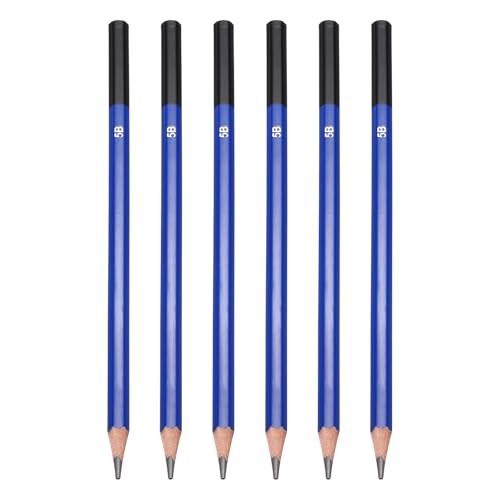 PATIKIL 5B Drawing Pencils for Sketching, 6PCS Sketch Pencils for Drawing Art Pencils Graphite Wood Pre-sharpened for Drawing Sketching Artists, 5B Pencils - size: 1 Count (Pack of 1), style: 5B
