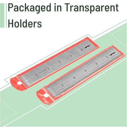Mr. Pen- Machinist Ruler, 6 Inch, 2 Pack, Stainless Steel Imperial | Precision Measuring Tool, 1/8", 1/16", 1/32", 1/64" Graduation for Engineering, Carpentry, Drafting, Office, School - style: 6 inch, 2 Pack 1/8-1/64 Graduation