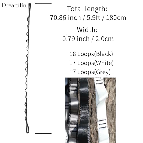 2PCS 5.9ft Long Nylon Daisy Chain Straps for Aerial Yoga Hammock Swing Adjustable Aerial Silk Extender Hanging Rope for Aerial Yoga Belts 180cm