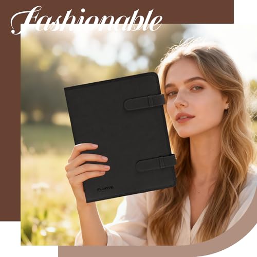 Black Leather Sketchbook Cover 9x12, Travel Drawing Portfolio | Portable sketch kit organizer, pencil holder, Fits 9x12 Sketch Book, Spiral Pad, Compact artist storage case - color: Black, size: Large-9x12