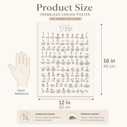 QrmArt 100 Yoga Poses Poster Yoge Printable Movement Guide Wall Art Balance Flexibility Training Chart Posters Pose Reference for Home Gym Studio Meditation Room 16x24 Inch Unframed - color: 100 yoga Diagram, size: 16x24in