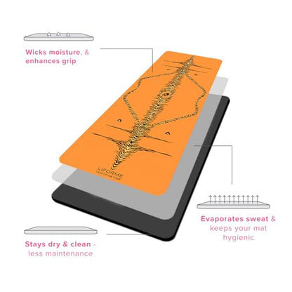 Liforme Zodiac Yoga Mat - Patented Alignment Design, Advanced Non-Slip Grip - color: Tiger