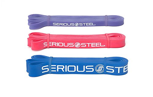 Serious Steel 41" Assisted Pull-up Band, Heavy Duty Resistance Band Sets, Stretching, Powerlifting, Resistance Training and Pull Up Assistance Bands - color: 3-Band Set (#1 #2 #3)