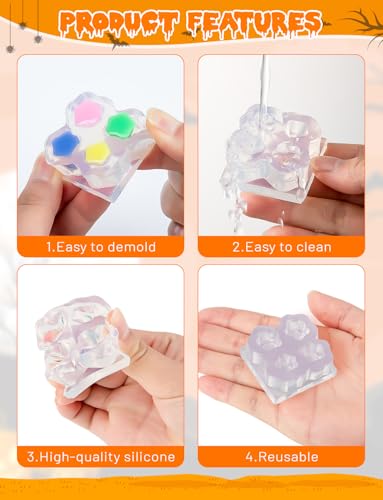 4 Pcs Mini Cute Ghost Figurines Silicone Mold, S - color: 4 Pcs Ghost White