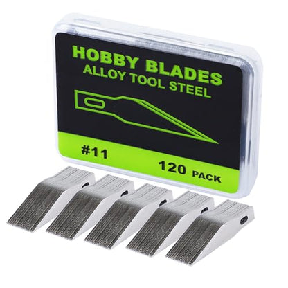 #11 Hobby Knife Blades(Pack of 120),Art Blades Cutting Tool with Storage Case for Craft, Hobby, Scrapbooking, Stencil - size: #11-120pcs