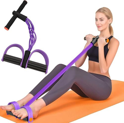 Pedal Resistance Band with Handle, Multifunction Tension Rope, Ankle Fitness Band, Foot Pedal Resistance Band for Abdomen, Waist, Arm, Leg Stretching Training