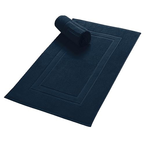 GLAMBURG Premium Cotton 20x32 inch 2-Pack Bath Mats - 100% Ringspun Cotton - Luxury Hotel & Spa Quality - 800 GSM - Durable Soft Highly Absorbent - Machine Washable - Mineral Blue - color: Mineral Blue