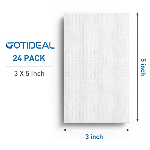 Canvases for Painting, 3x5 inch of 24 Pack, 100% Cotton | Professional Primed White Blank Flat Canvas Panels, Artist Canvas Boards for Acrylics Painting, Oil Watercolor Tempera - size: 3"x5"