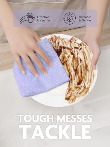 Fantasticlean Microfiber Cleaning Cloth Roll- 75 Sheets, 12"x12" (Lavender) - color: Lavender, size: 75 pack