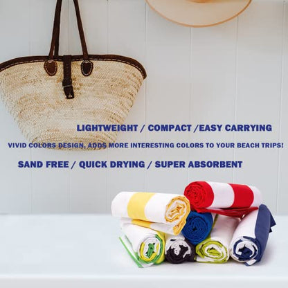 Your Choice Microfiber Beach Towel Sand-Free Quick Dry (67"x35"/60"x30") - color: F-set (9), size: Extra Large(67x35")