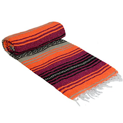 La Montana Bulk Falsa Mexican Blanket, 4 Pack, Hot Pink/Orange/Tan - color: Hot Pink/Orange/Tan