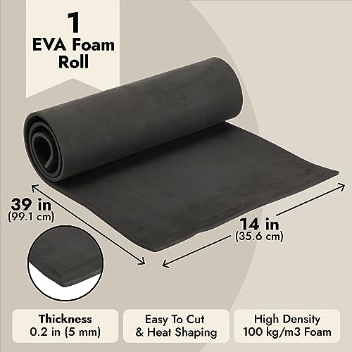 Bright Creations Rectangular Craft Sheet - EVA Foam Cosplay Armor & Props - DIY Projects with 5mm EVA Foam Roll - Firm Cushioning & 5mm Padding - 14 x 39 in, 5mm - size: 5mm