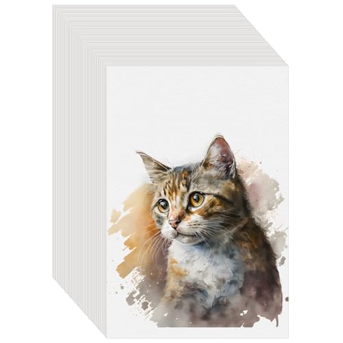 150PCS 9x6 Watercolor Paper Bulk, 140lb/300g Cold Press Thick Water Color Paper Pad for Child Adult, White Art Paper for Drawing Painting Markers Gouache, Textured Cotton Paper Sheets - color: White-150pcs, size: 6x9