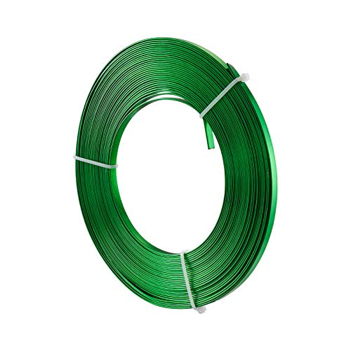 Fashewelry 32.8Ft 5mm Aluminum Flat Wire Solid Bendable Metal Craft Wire Strip for Bezel Sculpting Armature Jewelry Making Gem Metal Wrap, Green - color: Flat-5mm-Green