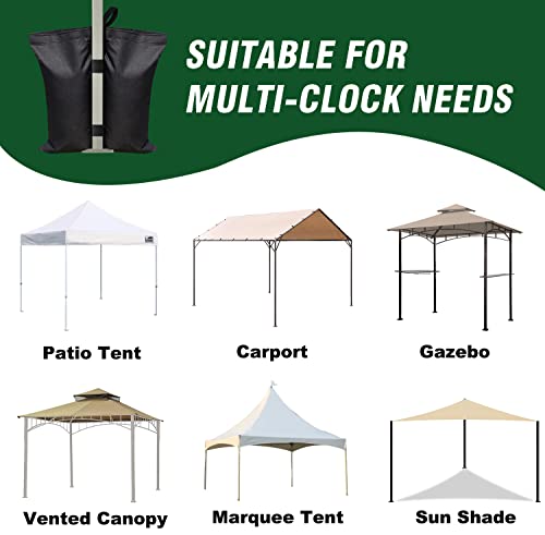 Eurmax USA 130LBS 4-Pack Universal Canopy Weights,Reinforced Double Pockets, Secure Wind Protection,Easy Wrap-Around Installation Heavy Duty Sandbags (Without Sand),Fits All Instant Shelter Legs,Black - color: Black, style: Twin Cylinder Sand