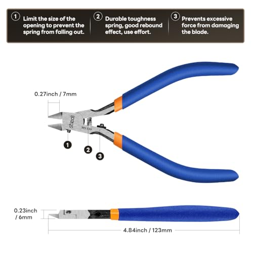 stedi Model Nippers, Sprue Cutter with Ultra-thin Single-Blade | Stiff Spring , Hobby Nippers for Gundam Repairing Plastic Model and Miniature Model - style: Single-Blade Nippers(Blue for Bedinners)