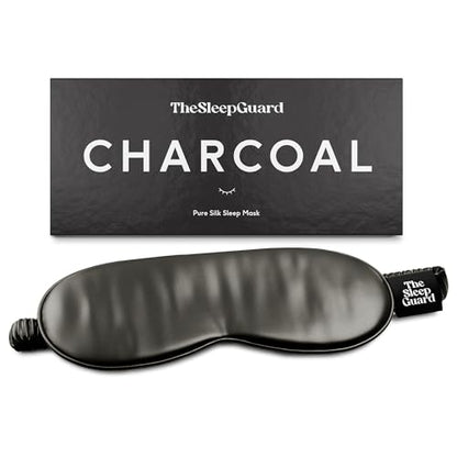 TheSleepGuard Pure Silk Sleep Mask [100% 6A Mulberry Silk, 22 Momme] Light Blocking Travel Essentials. Eye Masks for Sleeping. Black Oeko-Tex Blindfold. Eye Covers for Men & Women - color: Charcoal Grey