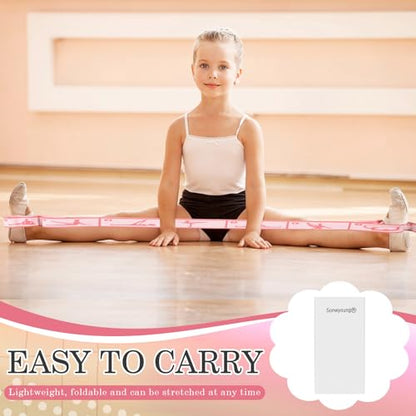 Stretch Strap for Kids Elastic Gymnastic Stretching Ballet Dance Band with 8 Loops Adjustable Exercise Training Resistance Strap for Children Stuff Pilates Latin Yoga Equipment - color: Pink