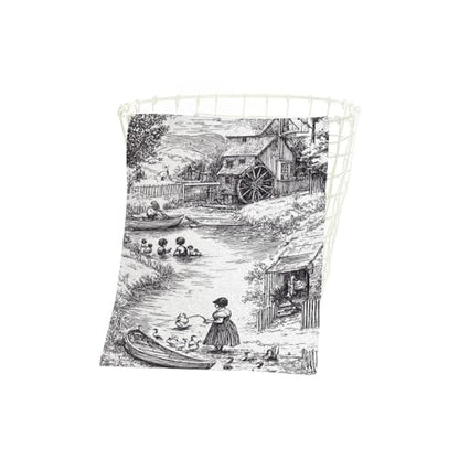 Classic Old Town Beach Towel Village Arcadian Scenes of Fishing Goose Watermill Face Towels Suit Travel Sports Pool Swimming Bath Camping Spa Gym Yoga,15x30 Inch - color: Classic Old Town