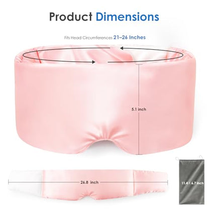 Akakios Weighted Eye Mask Silk Sleep Mask for Sleeping(Pink) - color: Pink