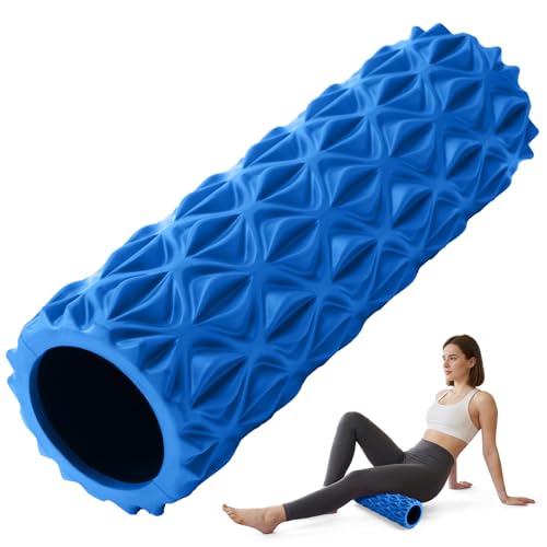 Foam Roller for Deep Tissue Massager High Density Massage Roller | Exercise Patented Roller for Muscle Massage and Myofascial Trigger Point Release Back Roller Improves Mobility (15" Blue) - color: Blue
